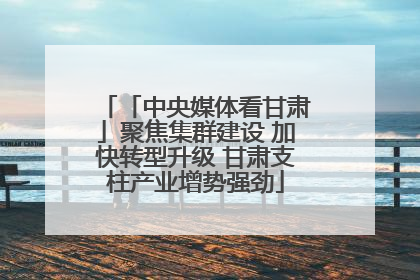 「中央媒体看甘肃」聚焦集群建设 加快转型升级 甘肃支柱产业增势强劲