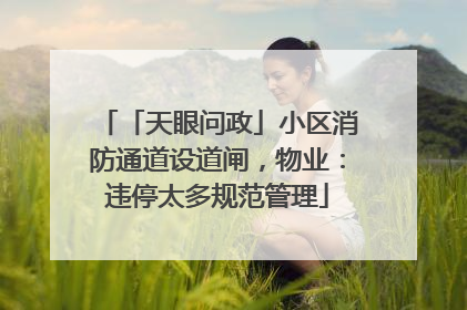 「天眼问政」小区消防通道设道闸，物业：违停太多规范管理