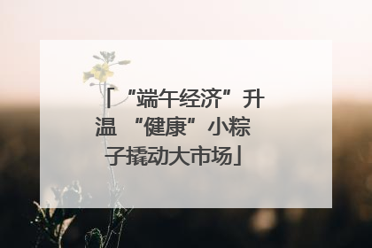 “端午经济”升温 “健康”小粽子撬动大市场