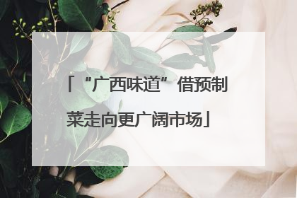 “广西味道”借预制菜走向更广阔市场