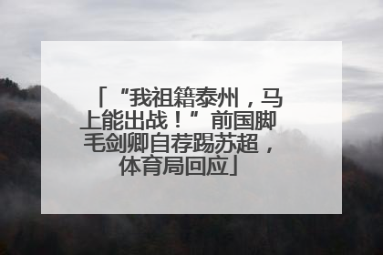 “我祖籍泰州，马上能出战！”前国脚毛剑卿自荐踢苏超，体育局回应