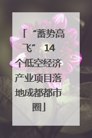 “蓄势高飞” 14个低空经济产业项目落地成都都市圈