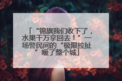 “锦旗我们收下了，水果千万拿回去！”一场警民间的“极限拉扯”暖了整个城
