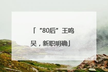 “80后”王鸣昊，新职明确