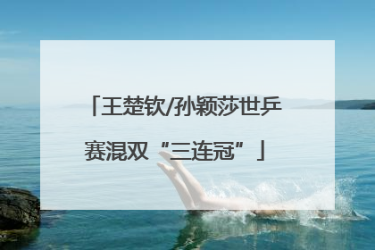 王楚钦/孙颖莎世乒赛混双“三连冠”