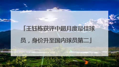 王钰栋获评中超月度最佳球员，身价升至国内球员第二