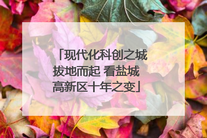 现代化科创之城拔地而起 看盐城高新区十年之变