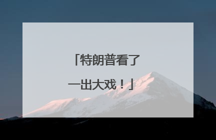 特朗普看了一出大戏！