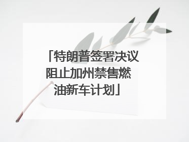 特朗普签署决议 阻止加州禁售燃油新车计划