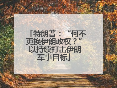 特朗普：“何不更换伊朗政权？” 以持续打击伊朗军事目标