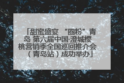 甜蜜盛宴 “圈粉”青岛 第六届中国·澄城樱桃营销季全国巡回推介会（青岛站）成功举办