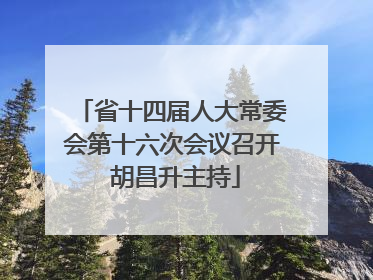 省十四届人大常委会第十六次会议召开 胡昌升主持