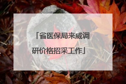 省医保局来威调研价格招采工作