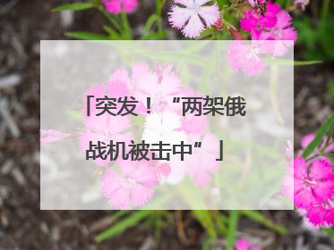 突发！“两架俄战机被击中”
