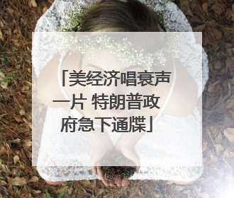 美经济唱衰声一片 特朗普政府急下通牒
