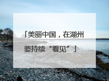 美丽中国，在湖州要持续“看见”