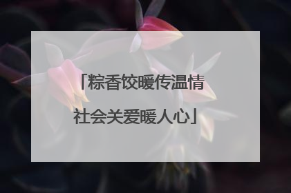 粽香饺暖传温情 社会关爱暖人心
