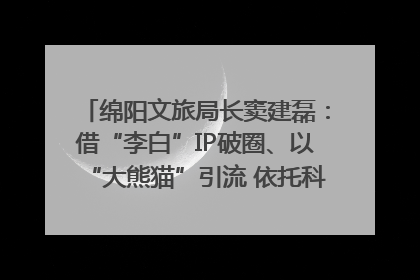 绵阳文旅局长窦建磊：借“李白”IP破圈、以“大熊猫”引流 依托科技优势绽放城市文旅魅力｜文旅局长说