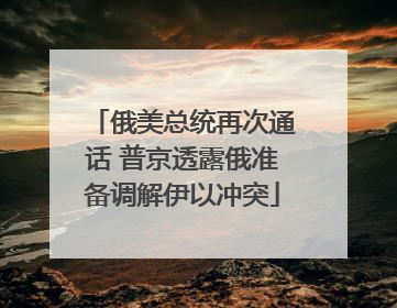 俄美总统再次通话 普京透露俄准备调解伊以冲突