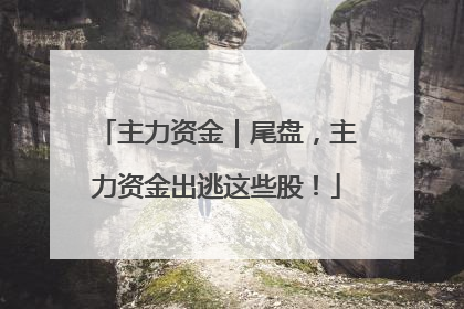 主力资金｜尾盘，主力资金出逃这些股！