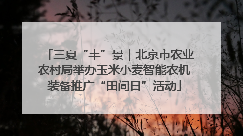 三夏“丰”景｜北京市农业农村局举办玉米小麦智能农机装备推广“田间日”活动