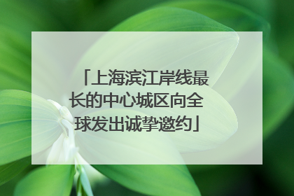 上海滨江岸线最长的中心城区向全球发出诚挚邀约