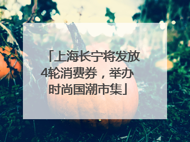 上海长宁将发放4轮消费券，举办时尚国潮市集