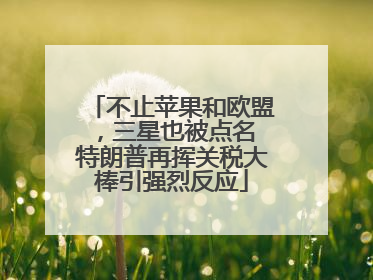不止苹果和欧盟，三星也被点名 特朗普再挥关税大棒引强烈反应