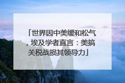 世界因中美缓和松气，埃及学者直言：美搞关税战损其领导力