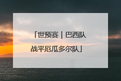 世预赛｜巴西队战平厄瓜多尔队
