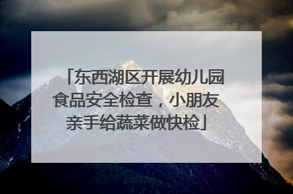 东西湖区开展幼儿园食品安全检查，小朋友亲手给蔬菜做快检