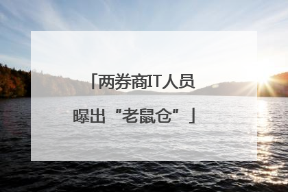 两券商IT人员曝出“老鼠仓”