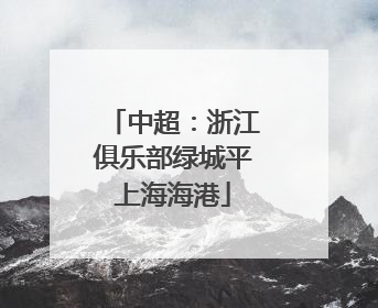 中超：浙江俱乐部绿城平上海海港