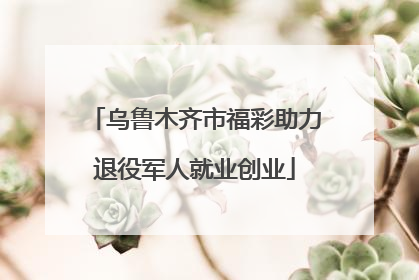 乌鲁木齐市福彩助力退役军人就业创业