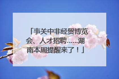 事关中非经贸博览会、人才招聘……湖南本周提醒来了！