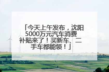 今天上午发布，沈阳5000万元汽车消费补贴来了！买新车、二手车都能领！