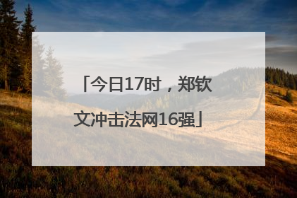 今日17时，郑钦文冲击法网16强