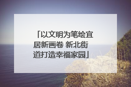 以文明为笔绘宜居新画卷 新北街道打造幸福家园