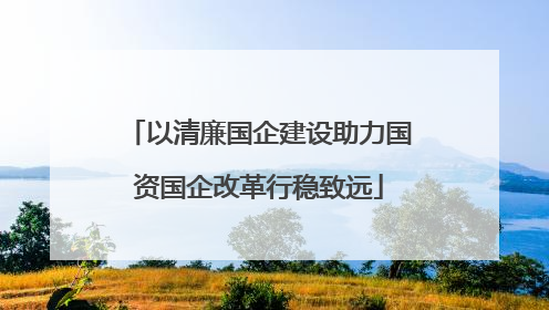 以清廉国企建设助力国资国企改革行稳致远
