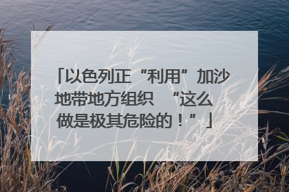 以色列正“利用”加沙地带地方组织  “这么做是极其危险的！”