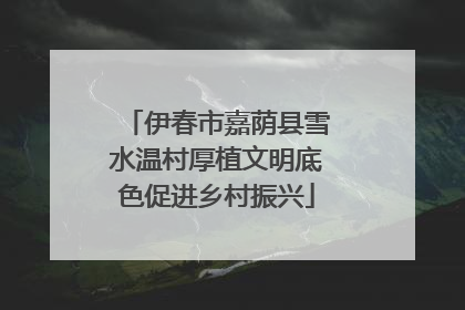 伊春市嘉荫县雪水温村厚植文明底色促进乡村振兴