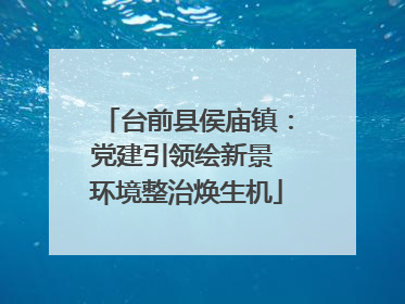 台前县侯庙镇：党建引领绘新景 环境整治焕生机