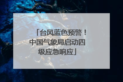 台风蓝色预警！中国气象局启动四级应急响应