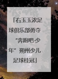 右玉玉浓足球俱乐部勇夺“奔跑吧·少年”朔州少儿足球桂冠