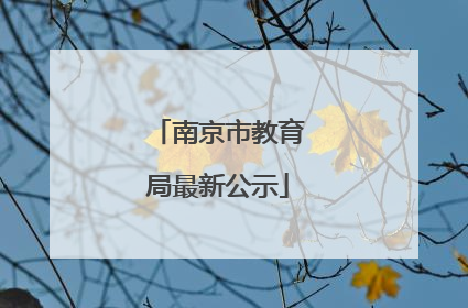 南京市教育局最新公示