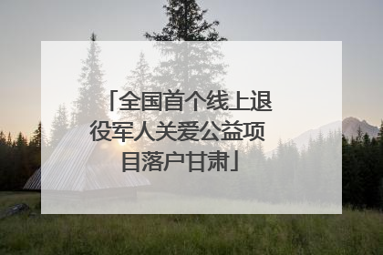 全国首个线上退役军人关爱公益项目落户甘肃