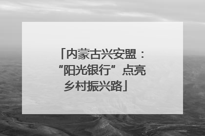 内蒙古兴安盟：“阳光银行”点亮乡村振兴路