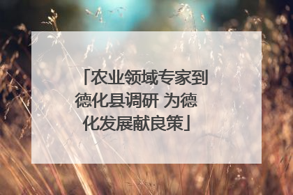 农业领域专家到德化县调研 为德化发展献良策