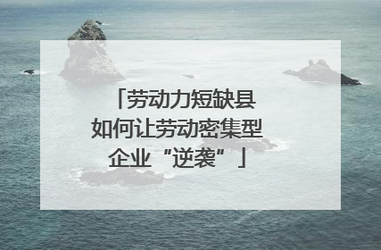 劳动力短缺县 如何让劳动密集型企业“逆袭”