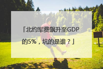 北约军费飙升至GDP的5%，坑的是谁？